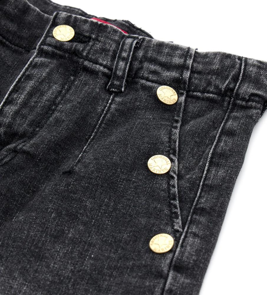 Dívčí džíny straight fit cropped s ohrnovacími lemy nohavic