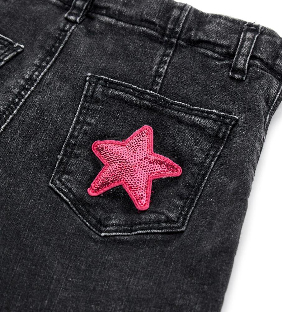 Dívčí džíny straight fit cropped s ohrnovacími lemy nohavic