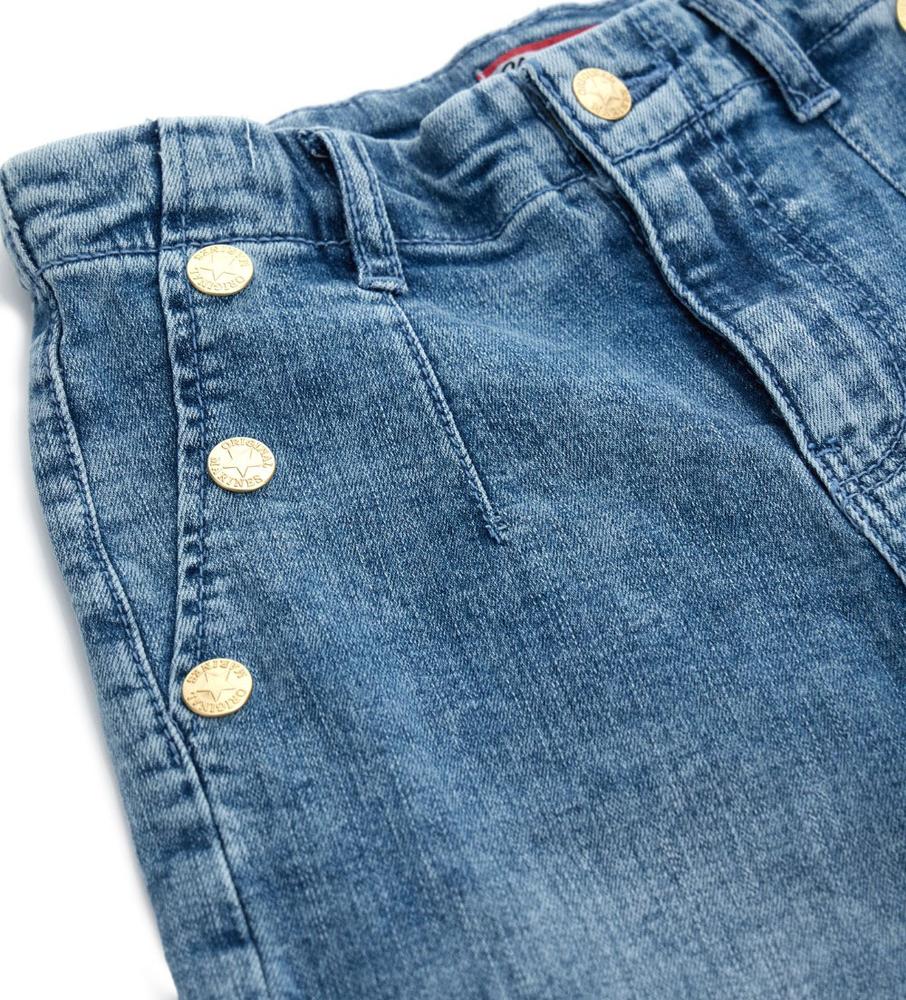 Dívčí džíny straight fit cropped s ohrnovacími lemy nohavic