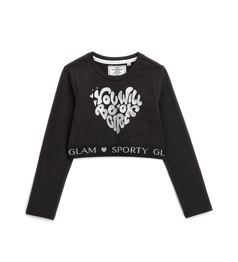 Dívčí Crop top s dlouhým rukávem